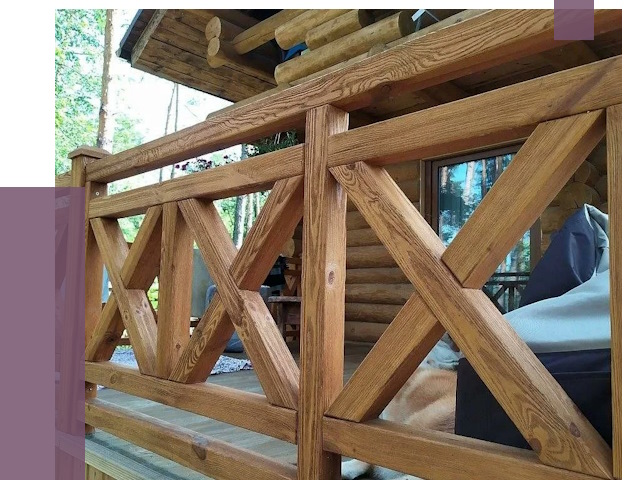 Деревянные перила под ключ в Нижнекамске от 7604 руб. 