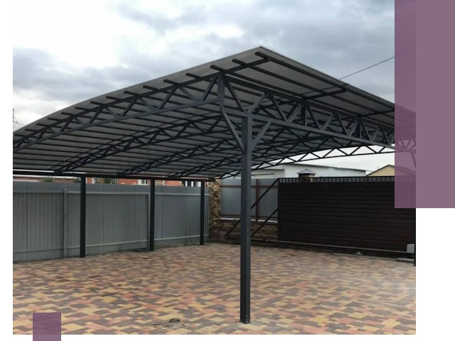 Недорогие навесы под ключ в Нижнекамске — изготовление и монтаж