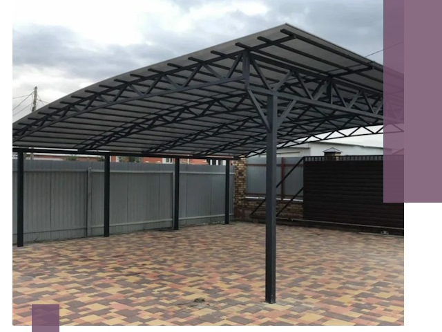 Металлические навесы под ключ в Нижнекамске — изготовление и монтаж