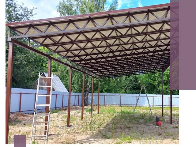 Односкатные навесы под ключ в Нижнекамске — изготовление и монтаж