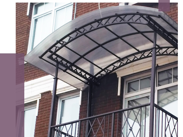 Козырьки над балконом в Нижнекамске от 8567 руб. | ПРОЛЁТ-Нжм