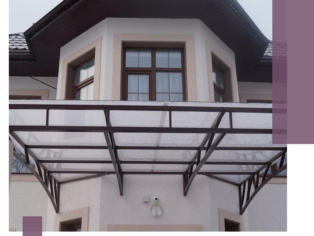 Козырьки из поликарбоната под ключ в Нижнекамске