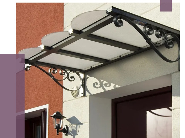 Односкатные козырьки в Нижнекамске от 8314 руб.  | ПРОЛЁТ-Нжм