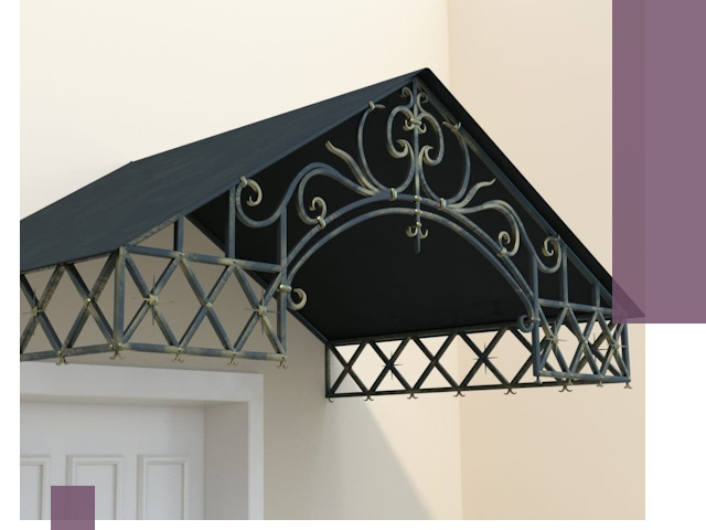 Двускатные металлические козырьки под ключ в Нижнекамске